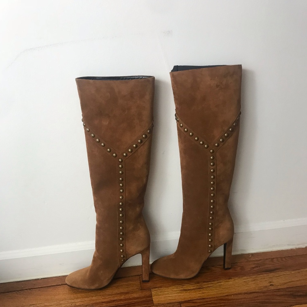 Saint Laurent Knee High Suede Boots - Picture 3 of 7